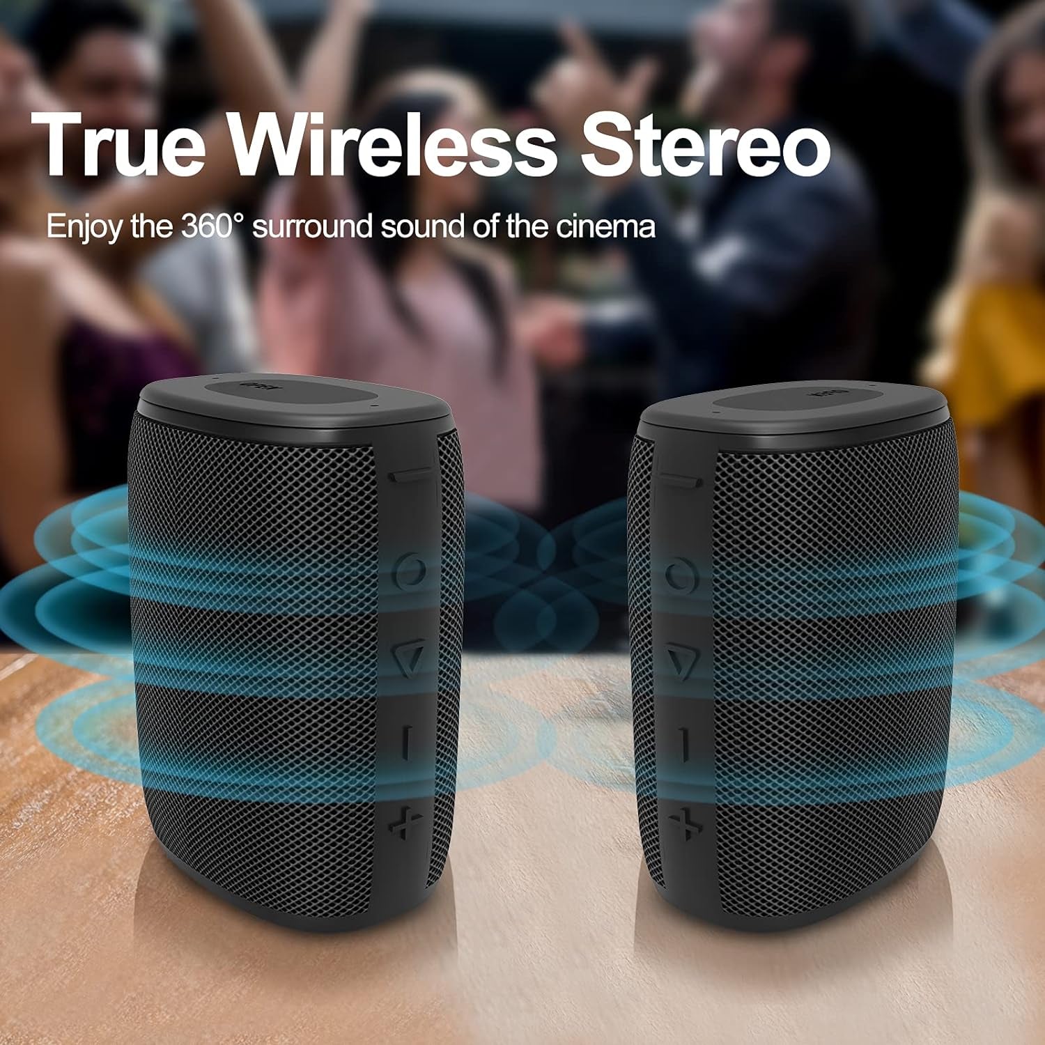H3 Portable Wireless Speaker - Bluetooth 5.0 with Rich Bass HD Stereo Sound, IPX7 Waterproof, 15H Playtime, USB-C Charge, Shower Speaker, TWS Pairing for Home, Outdoors, Travel