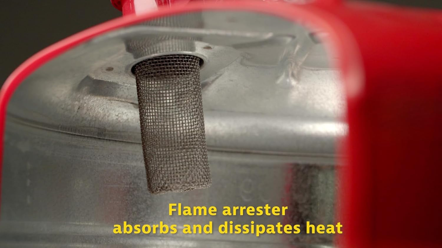 1 Gallon Type II Red Safety Gas Can for Gasoline with Flame Arrester, Self-Closing Lid, and 5/8" Flexible Metal Spout, Made in the USA, Galvanized Steel Flammable Storage Can, 7210120